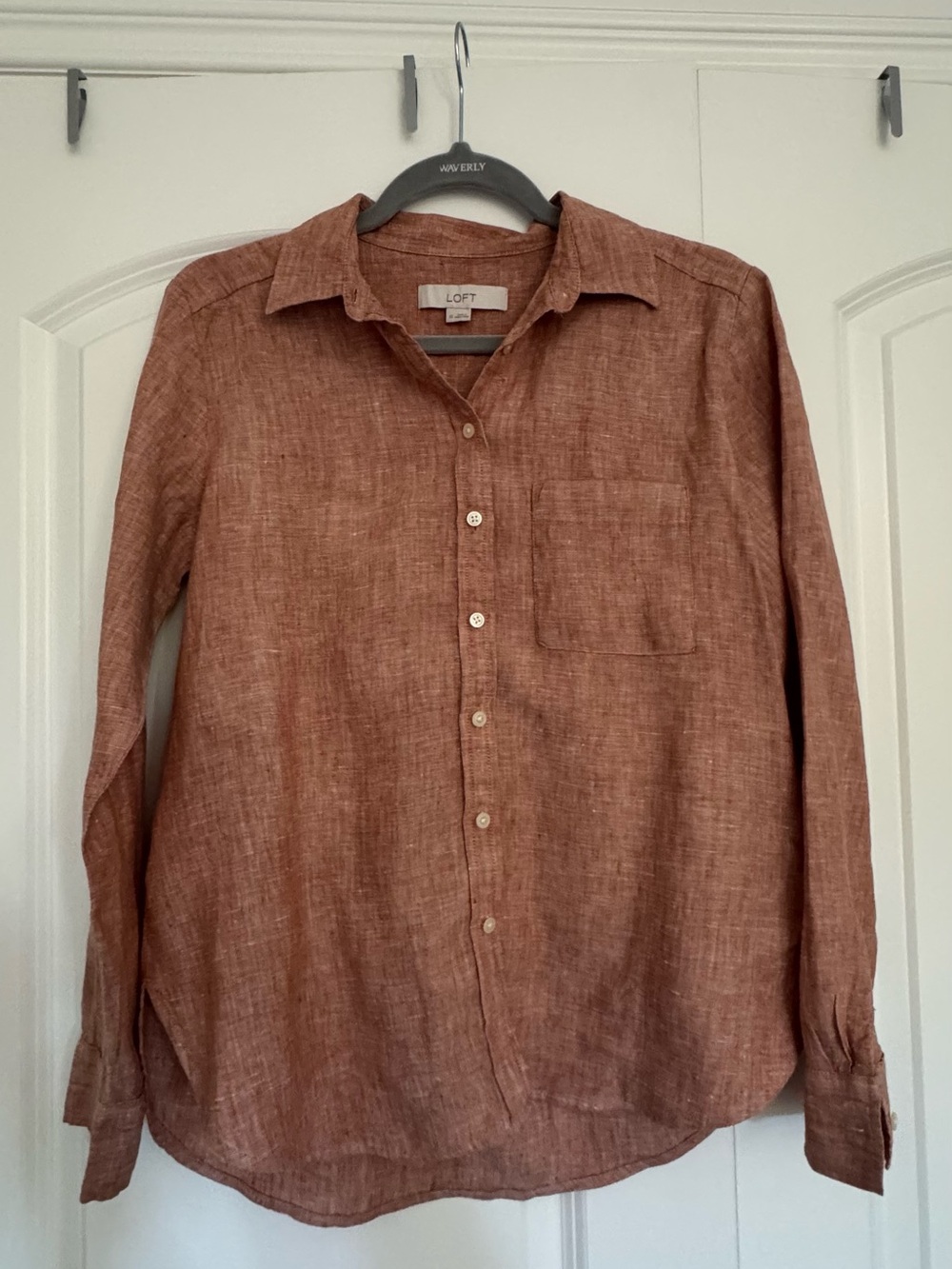 LOFT Button-Down 100% Linen Shirt